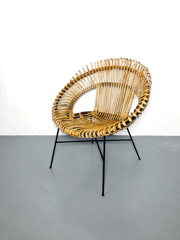 Italian wicker chair from the 60’s _ P022