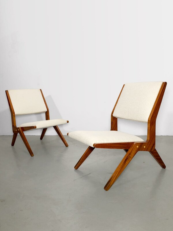 Mid-century Italian scissor chair attributed to Augusto Romano _ P023